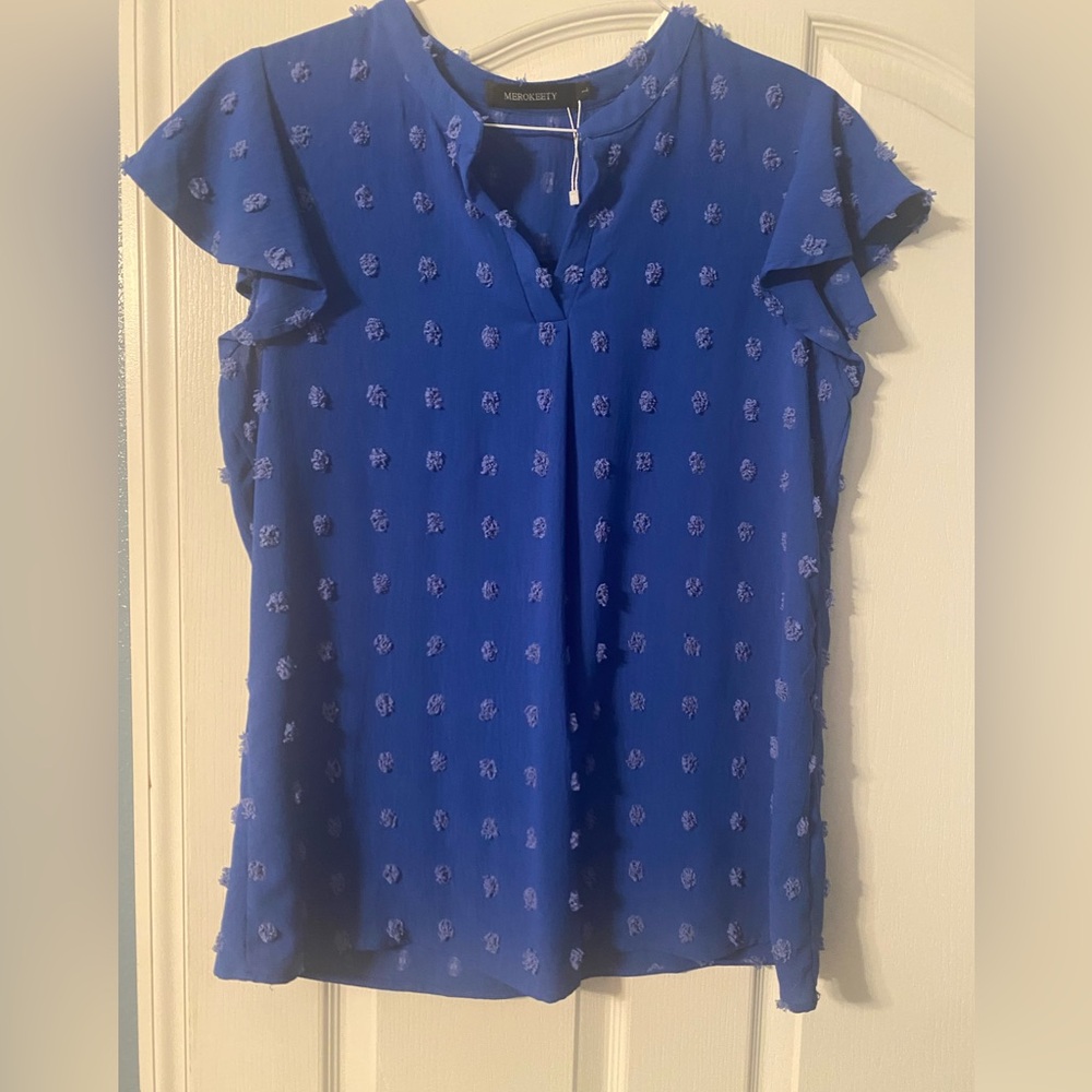 Blue Textured Women's Blouse